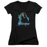 Harry Potter Hermione Ready Junior Women's V-Neck T-Shirt Black