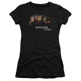 Harry Potter Burning Hogwarts Junior Women's T-Shirt Black