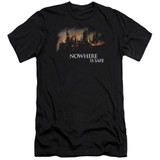 Harry Potter Burning Hogwarts Premium Adult 30/1 T-Shirt Black