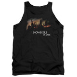 Harry Potter Burning Hogwarts Adult Tank Top T-Shirt Black