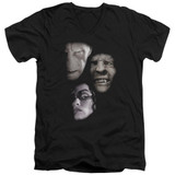 Harry Potter Villian Heads Adult V-Neck T-Shirt 30/1 Black