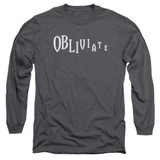 Harry Potter Obliviate Adult Long Sleeve T-Shirt Charcoal