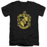 Harry Potter Hufflepuff Crest Adult V-Neck T-Shirt 30/1 Black