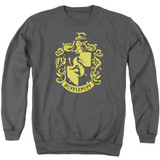 Harry Potter Hufflepuff Crest Adult Crewneck Sweatshirt Charcoal