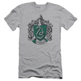 Harry Potter Slytherine Crest Adult 30/1 T-Shirt Silver