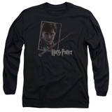 Harry Potter Harry's Wand Portrait Adult Long Sleeve T-Shirt Black