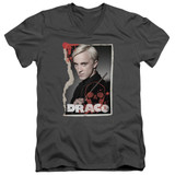 Harry Potter Draco Frame Adult V-Neck T-Shirt 30/1 Charcoal