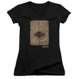 Harry Potter Marauders Map Junior Women's V-Neck T-Shirt Black