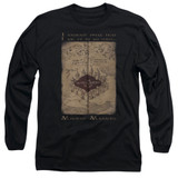 Harry Potter Marauders Map Words Adult Long Sleeve T-Shirt Black