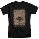 Harry Potter Marauders Map Words Adult 18/1 T-Shirt Black