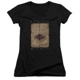 Harry Potter Marauders Map Words Junior Women's V-Neck T-Shirt Black