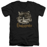 Harry Potter Crookshanks Adult V-Neck T-Shirt 30/1 Black