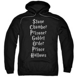 Harry Potter Titles Adult Pullover Hoodie Sweatshirt Black