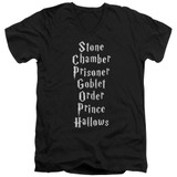 Harry Potter Titles Adult V-Neck T-Shirt 30/1 Black