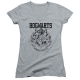 Harry Potter Hogwarts Athletic Junior Women's V-Neck T-Shirt Athletic Heather