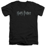 Harry Potter Logo Adult V-Neck T-Shirt 30/1 Black