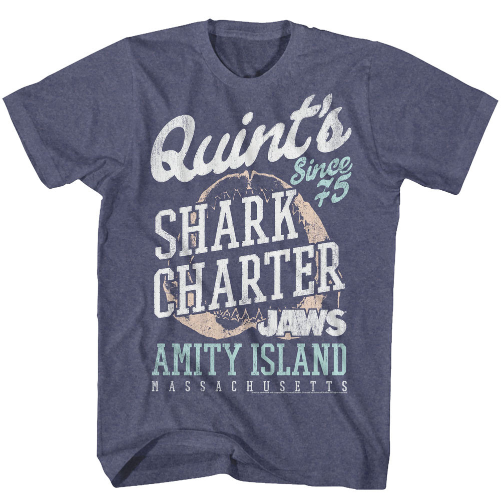 Jaws Quint's Vintage Blue Heather Adult TShirt
