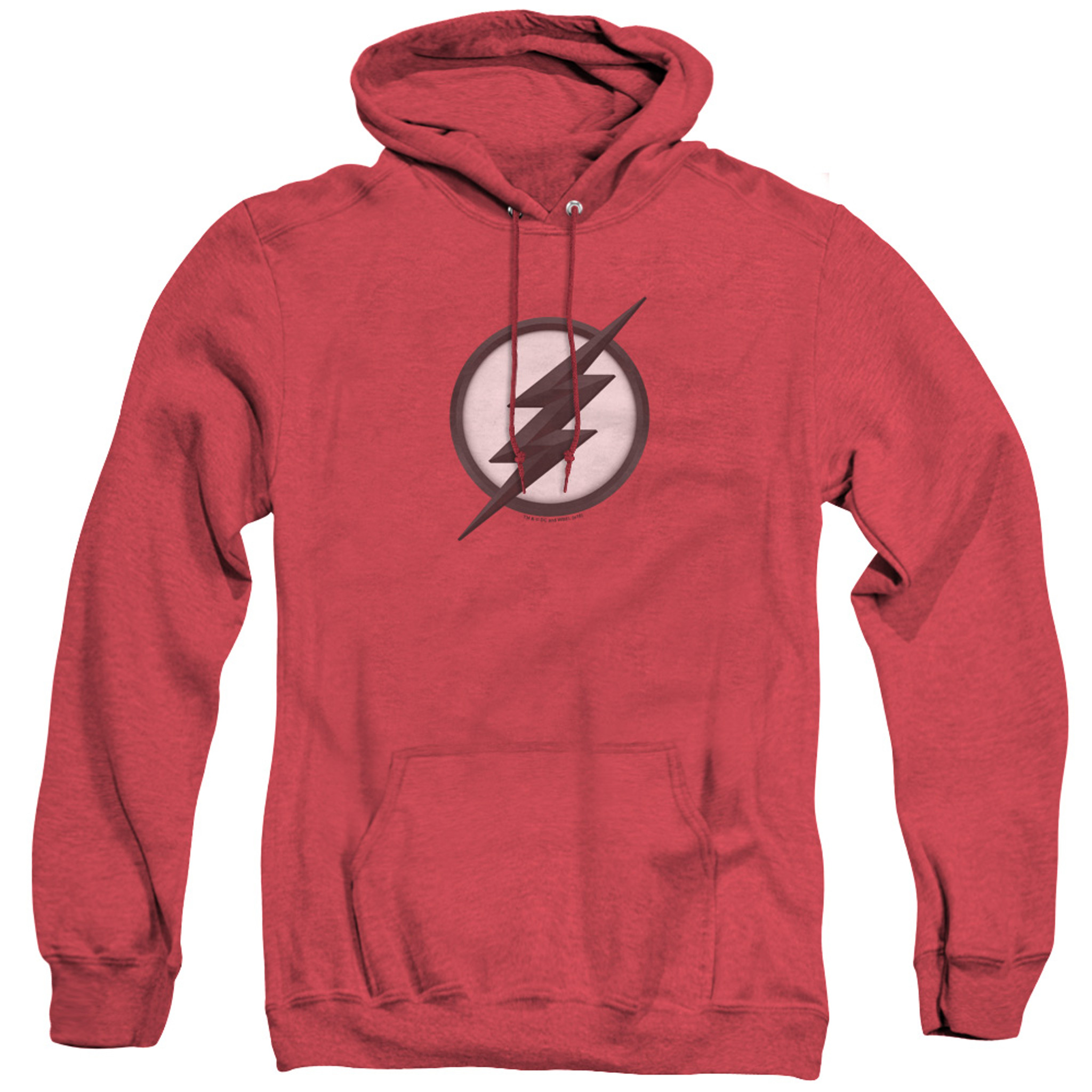 The Flash Jesse Quick Logo Adult Heather Hoodie Sweatshirt Red