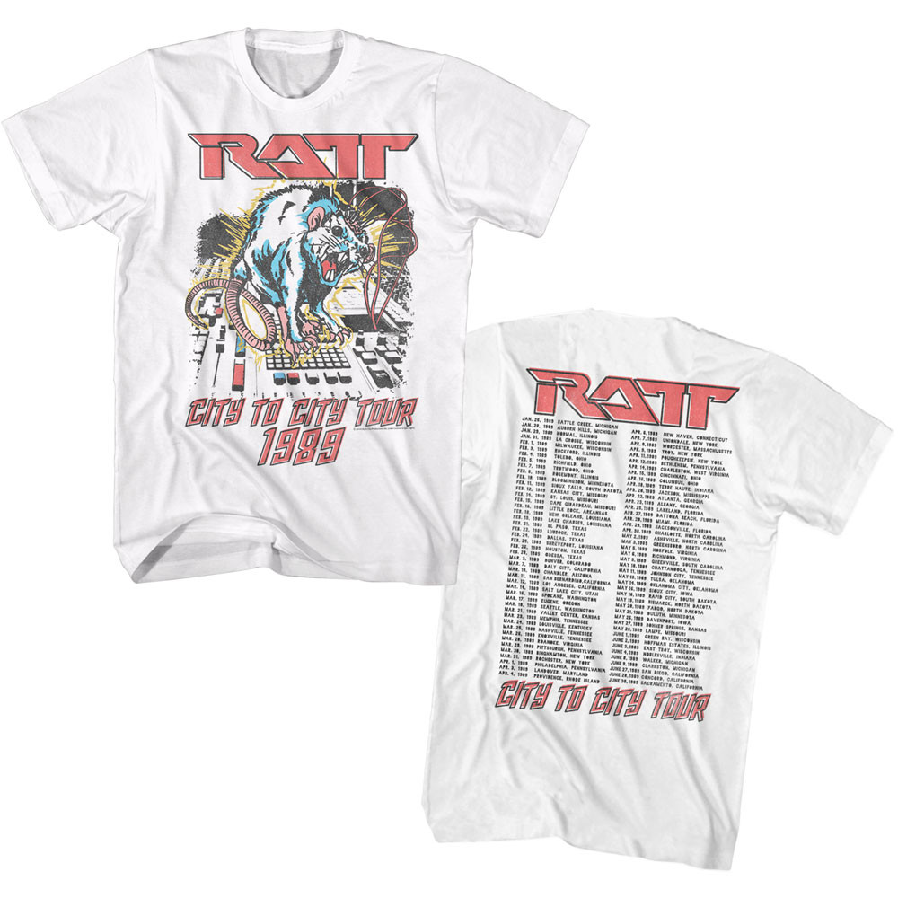 Ratt City To City White Adult T-Shirt
