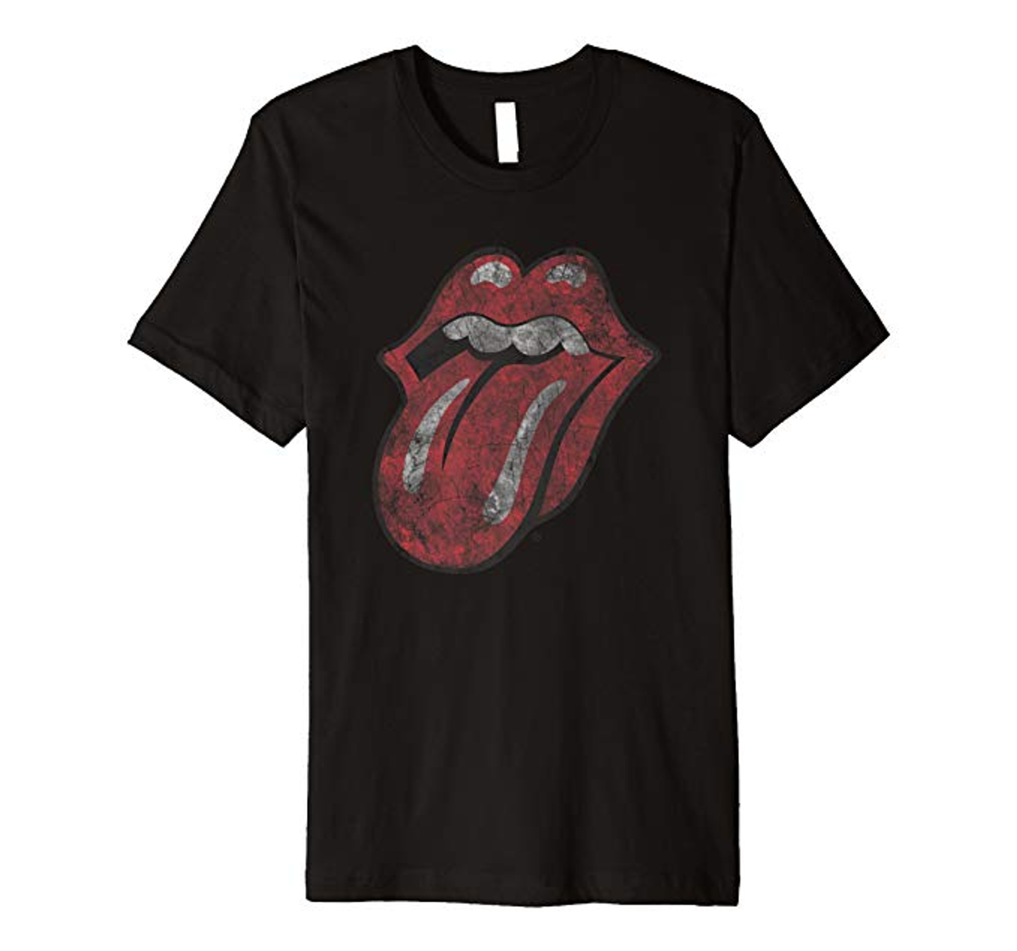 Rolling Stones Distressed Tongue Adult Fitted T-Shirt