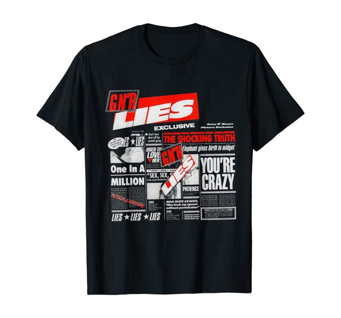 Guns N’ Roses Lies Reckless Life Official T-Shirt - Unisex Tee, 100% Cotton, Premium Licensed Merch