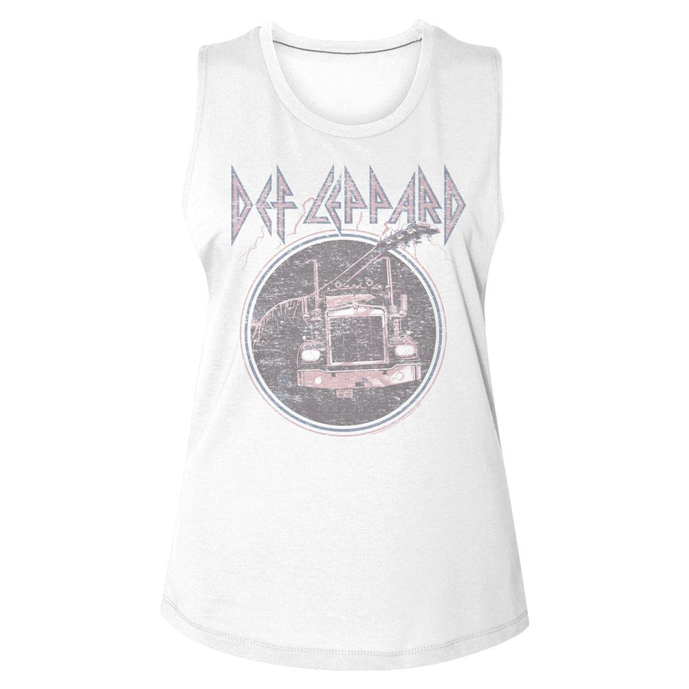 Def Leppard Pink Truck Blue White Women 