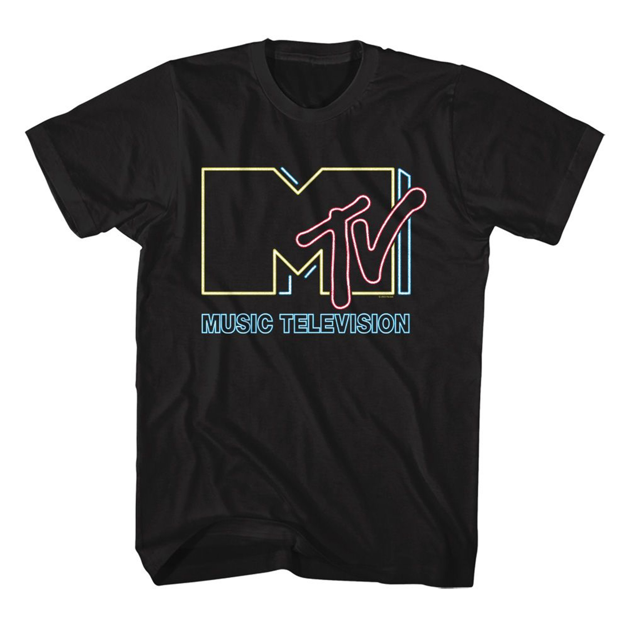 MTV Neon Sign Logo Black T-Shirt