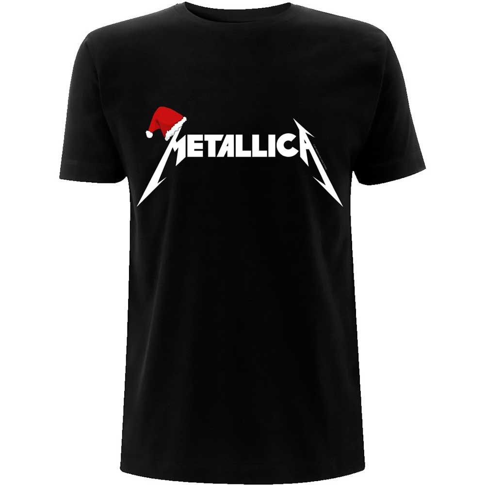 Metallica Unisex TShirt Santa Hat Logo Official Band Shirts