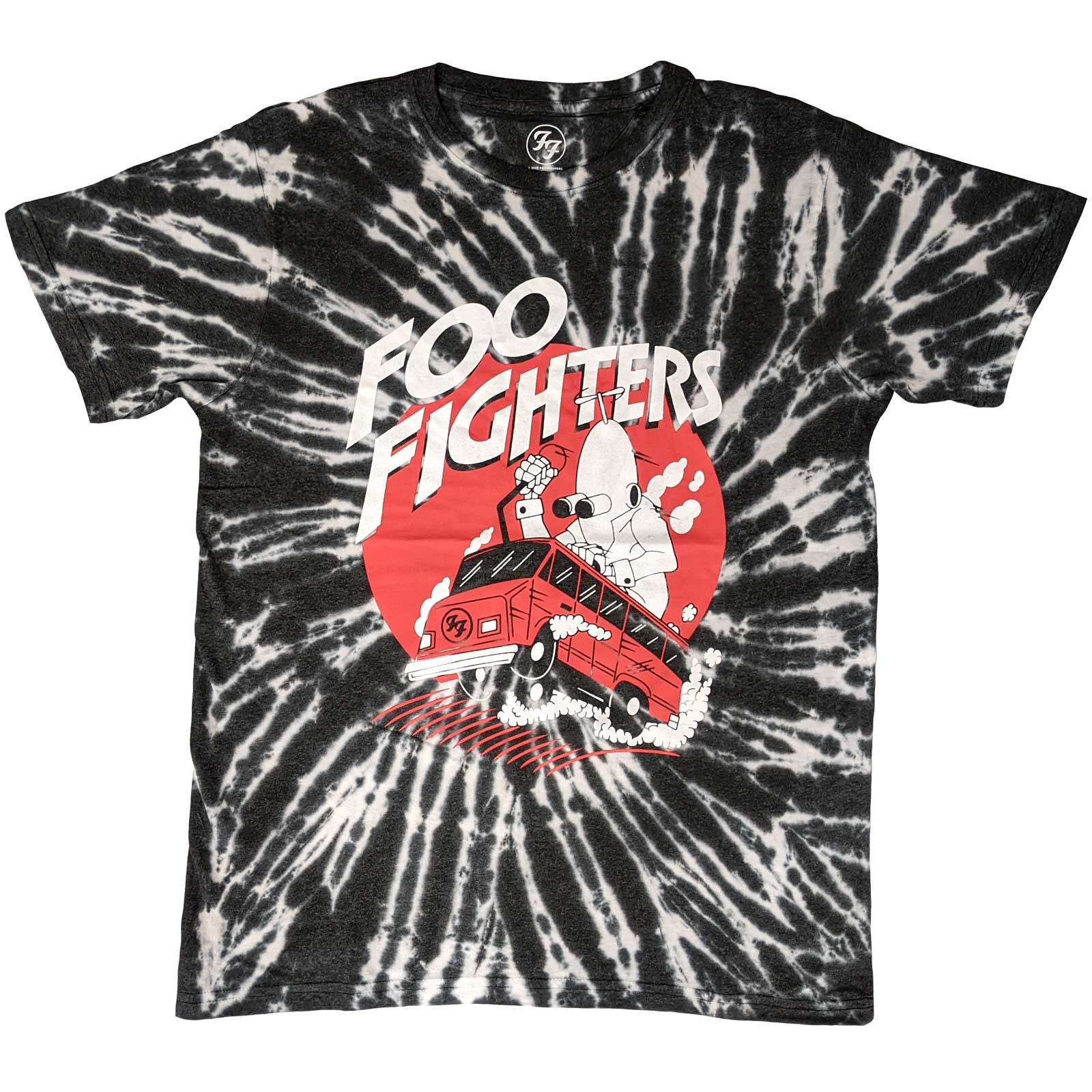 T-shirt Officiel Foo Fighters 'Speeding Bus' - Unisexe, Coupe Regular - Noir Dip-dye - Coton - Toutes Tailles - 2
