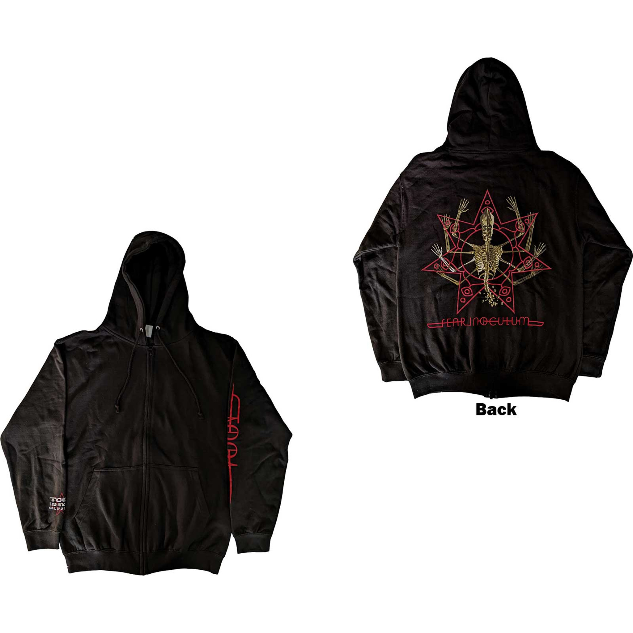 Tool Unisex Zipped Hoodie Sweatshirt Skeleton Tour 2022 (Back