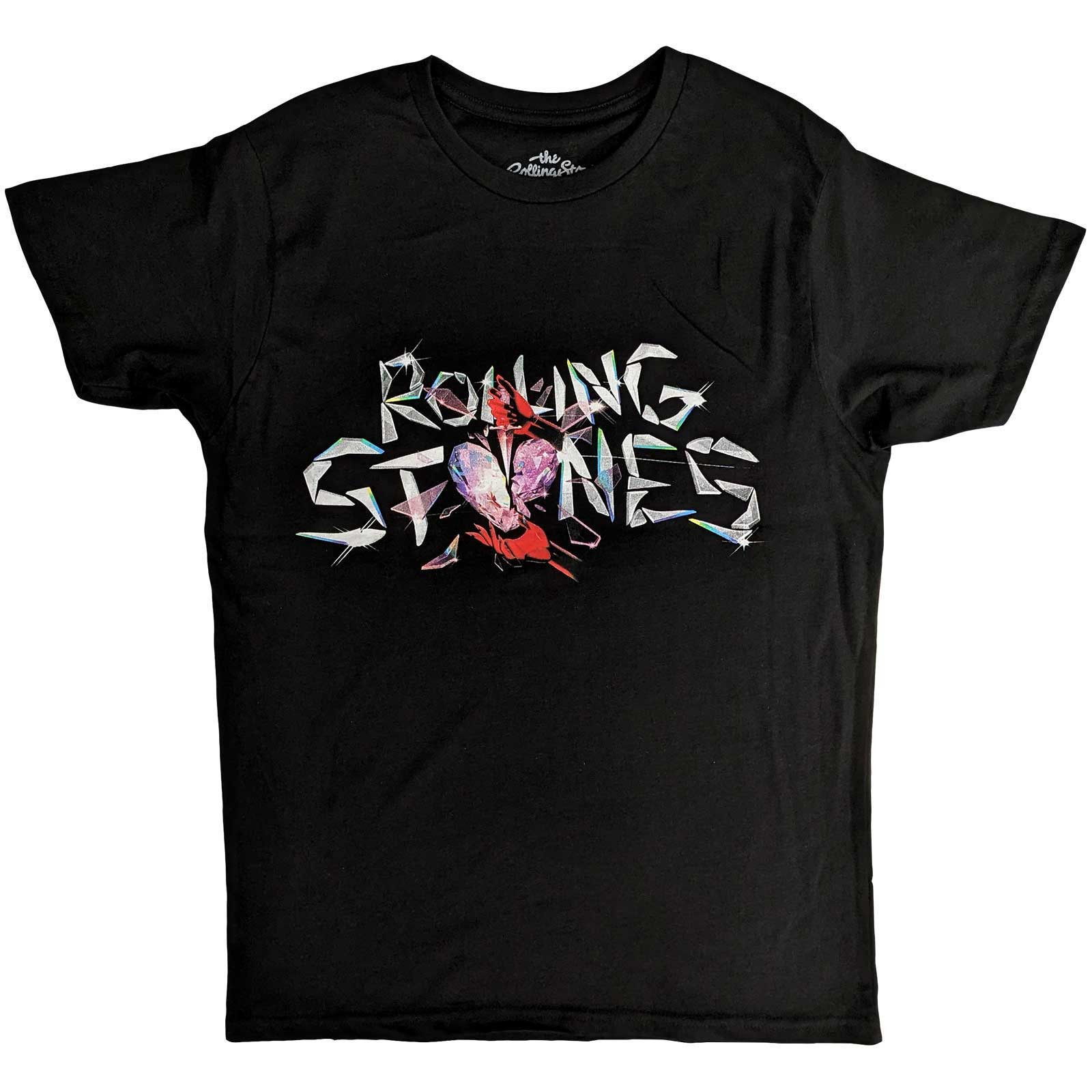 The Rolling Stones T-Shirt Unisex – Tattoo Flames Dip-Dye, Grigio, Taglie Dalla S Alla XXL, Cotone Classico
