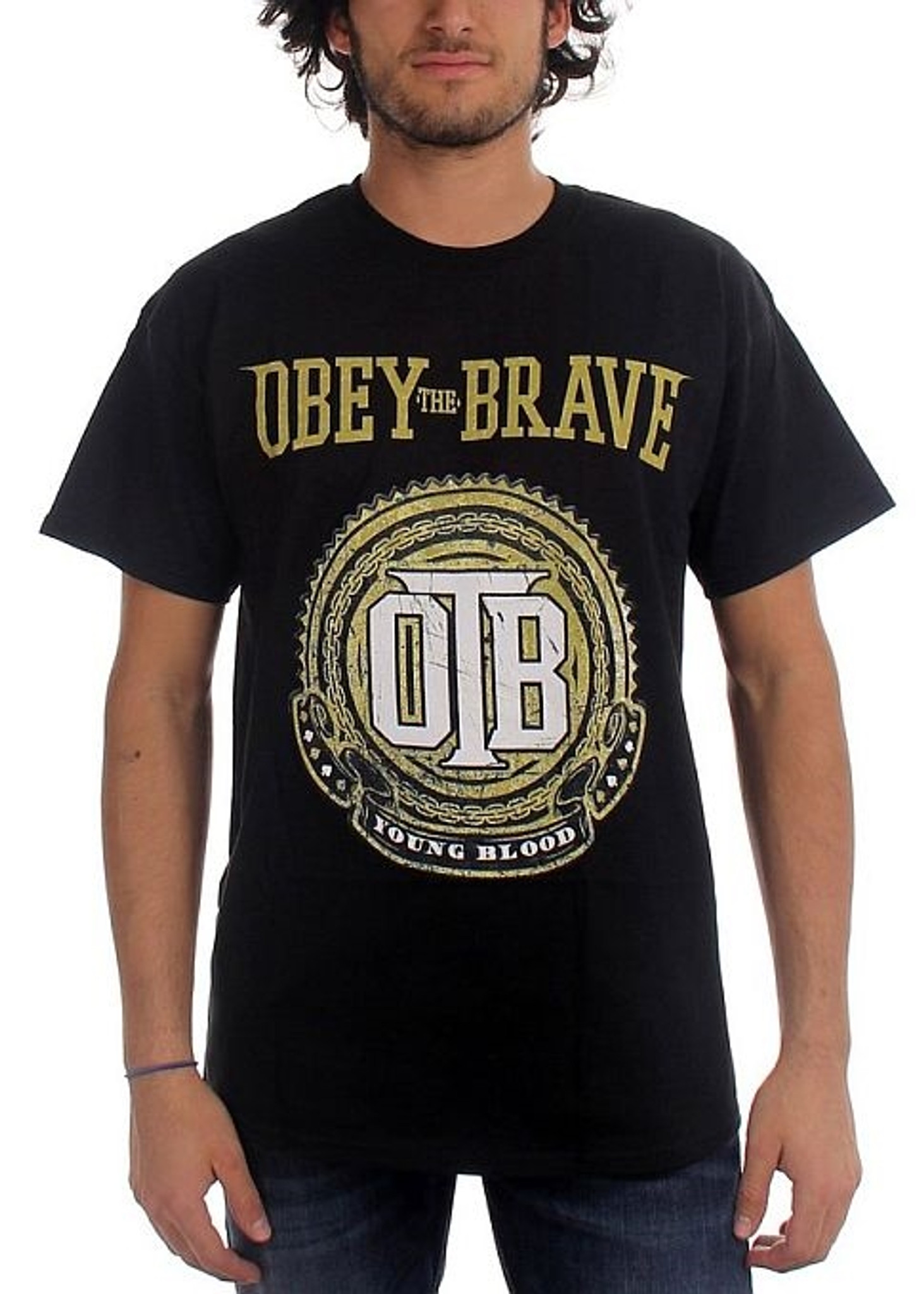 Obey The Brave Young Blood Crest T Shirt