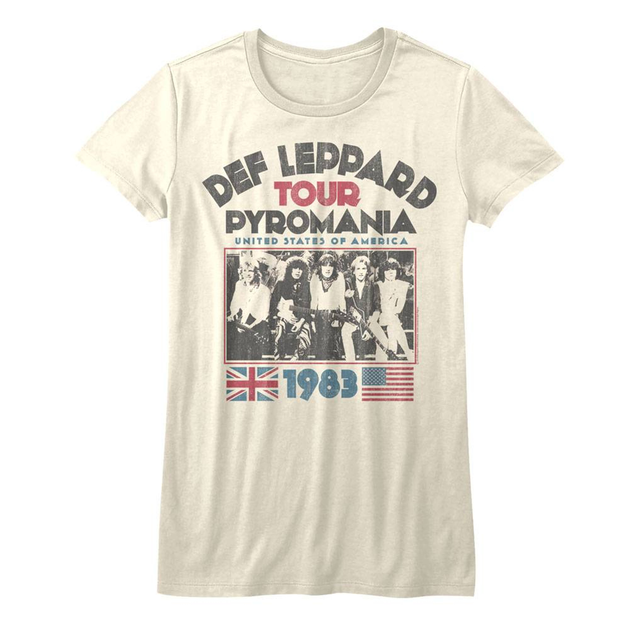 Def Leppard Pyromania Tour Natural Junior Women S T Shirt