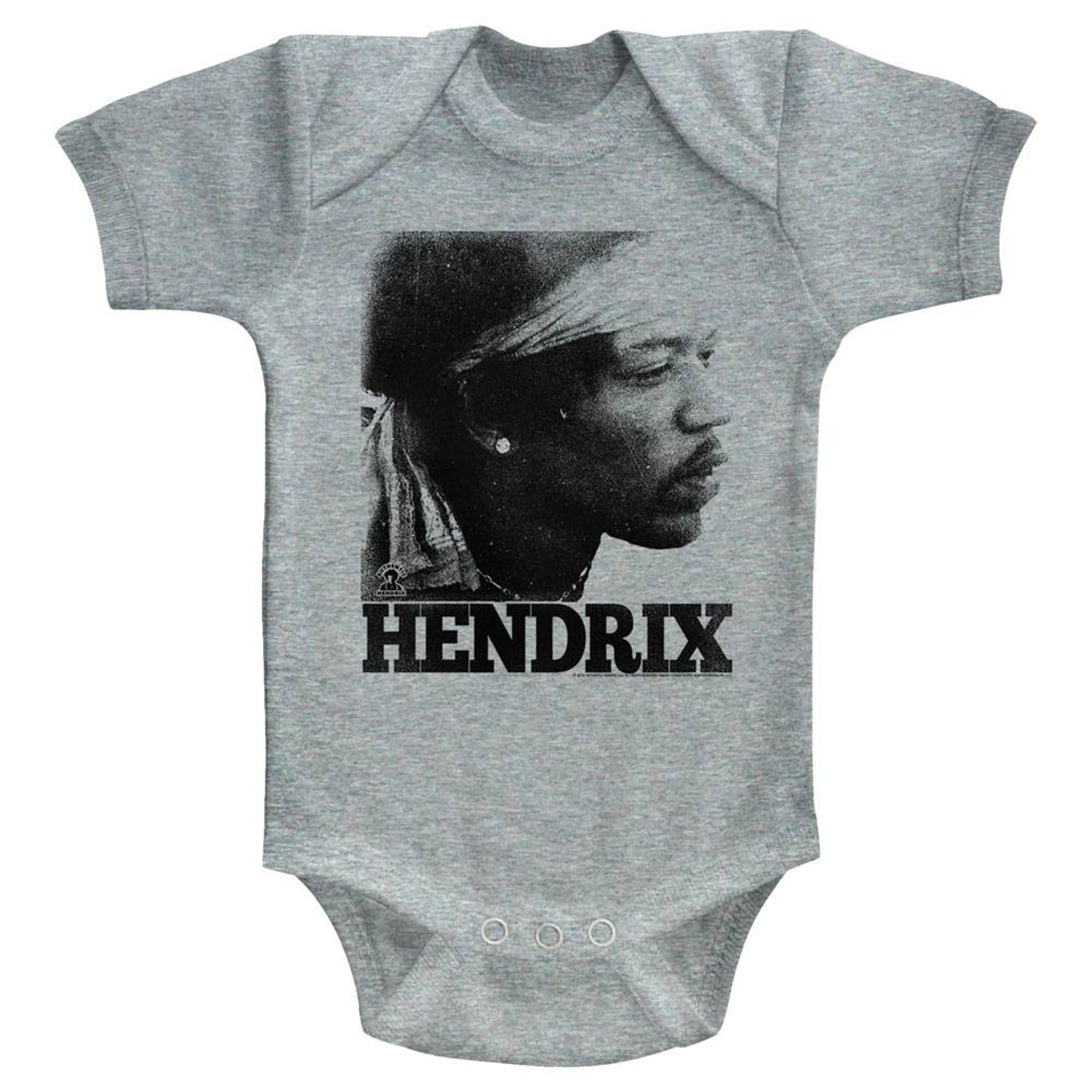Jimi Hendrix Vintage Face Heather Baby Onesie T Shirt