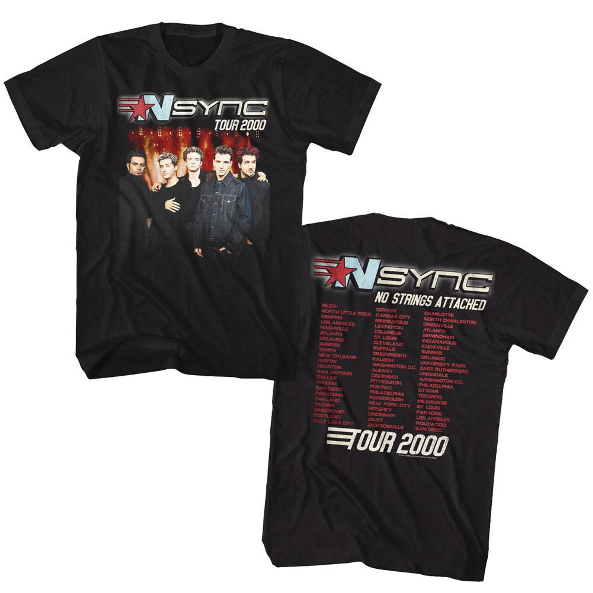 NSYNC 2000 Tour Black Adult T-Shirt