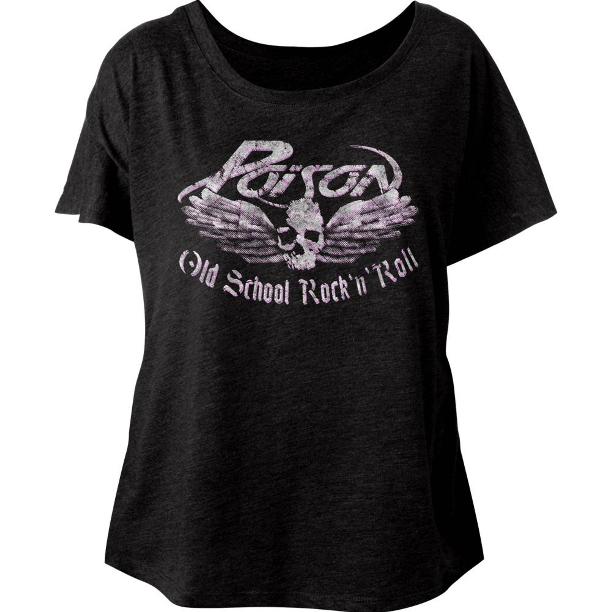 Poison Old School Rock N Roll Vintage Black Junior Women S Dolman