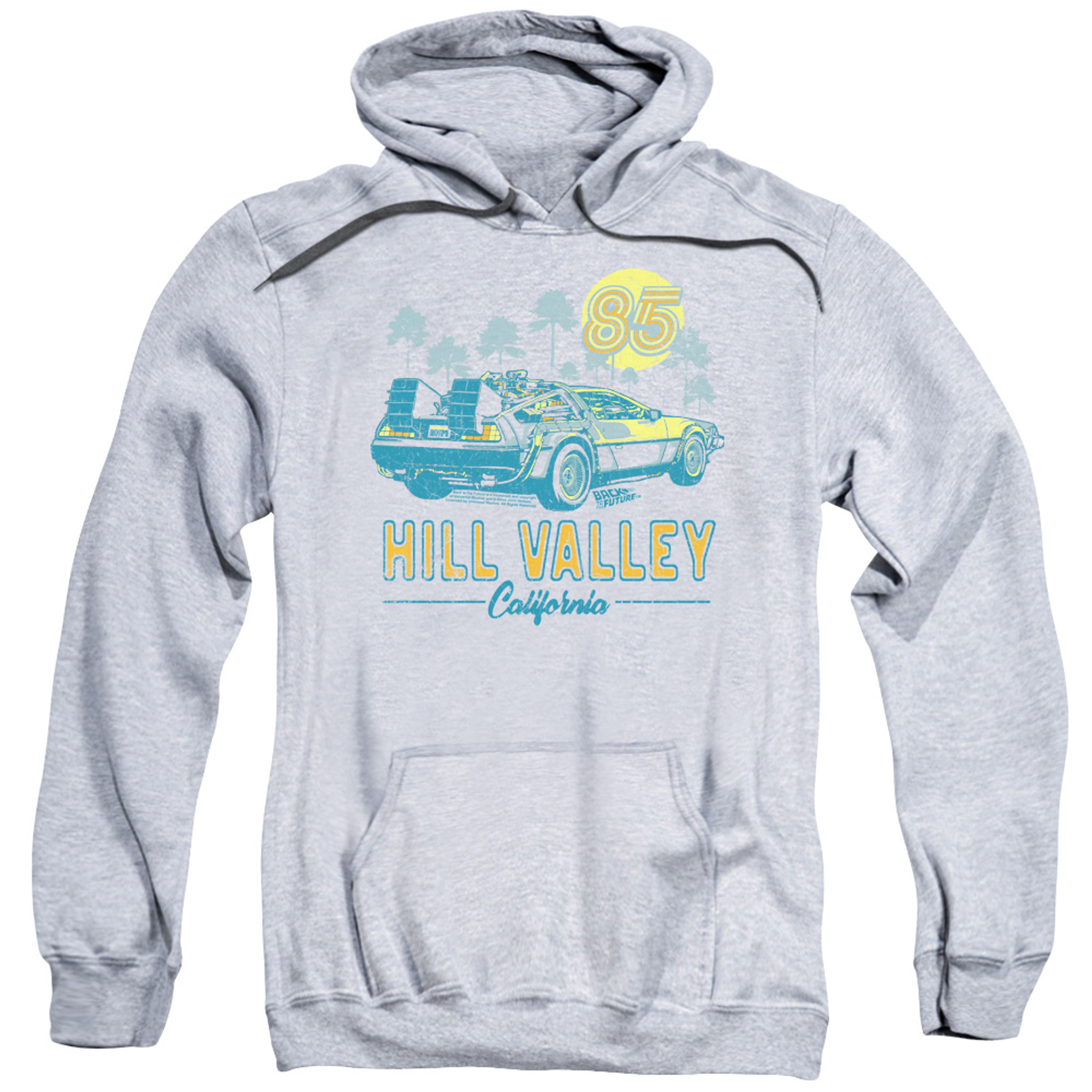 Back To The Future 85 Adult Pullover Hoodie Athletic Heather