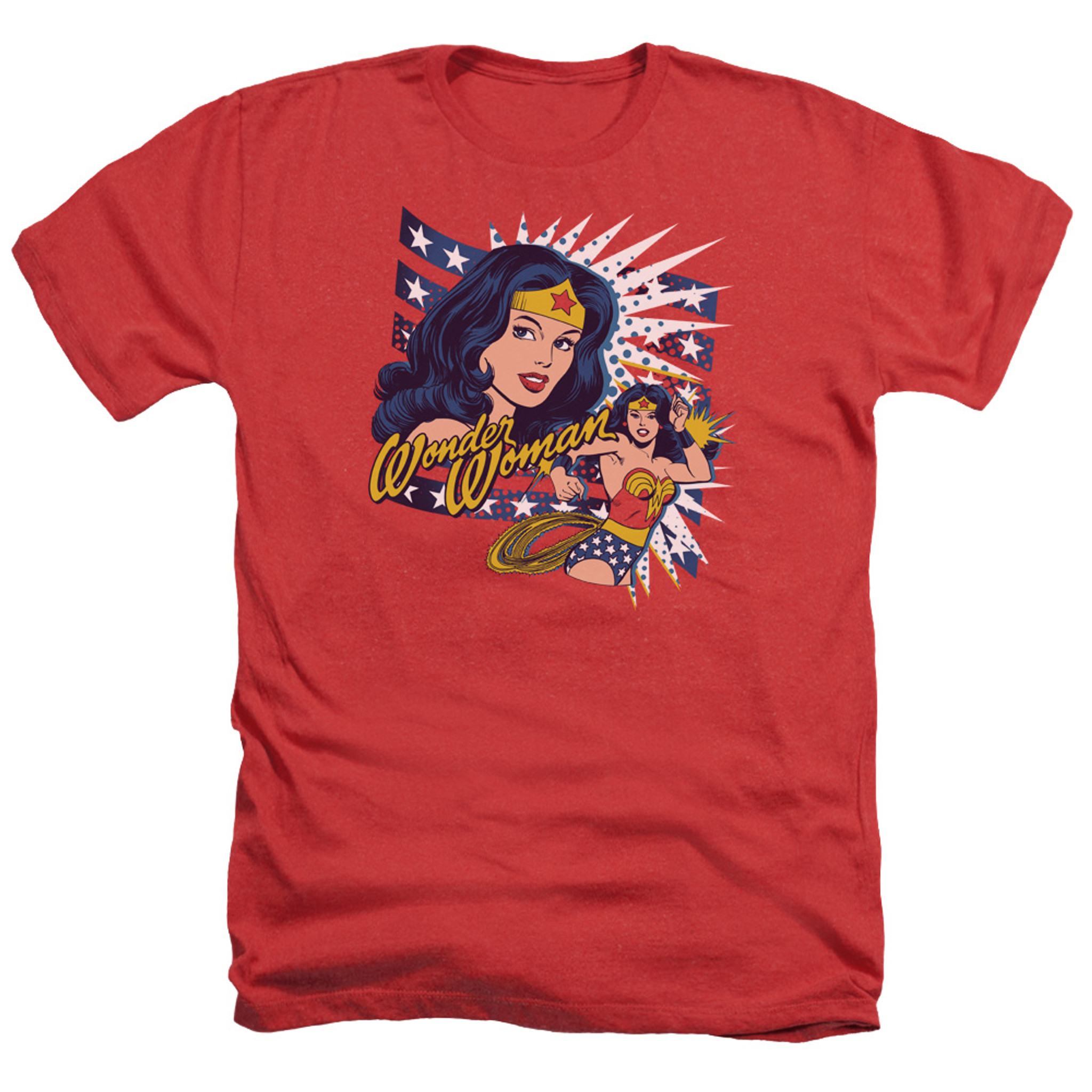Wonder Woman Pop Art Wonder Adult Heather T-Shirt Red