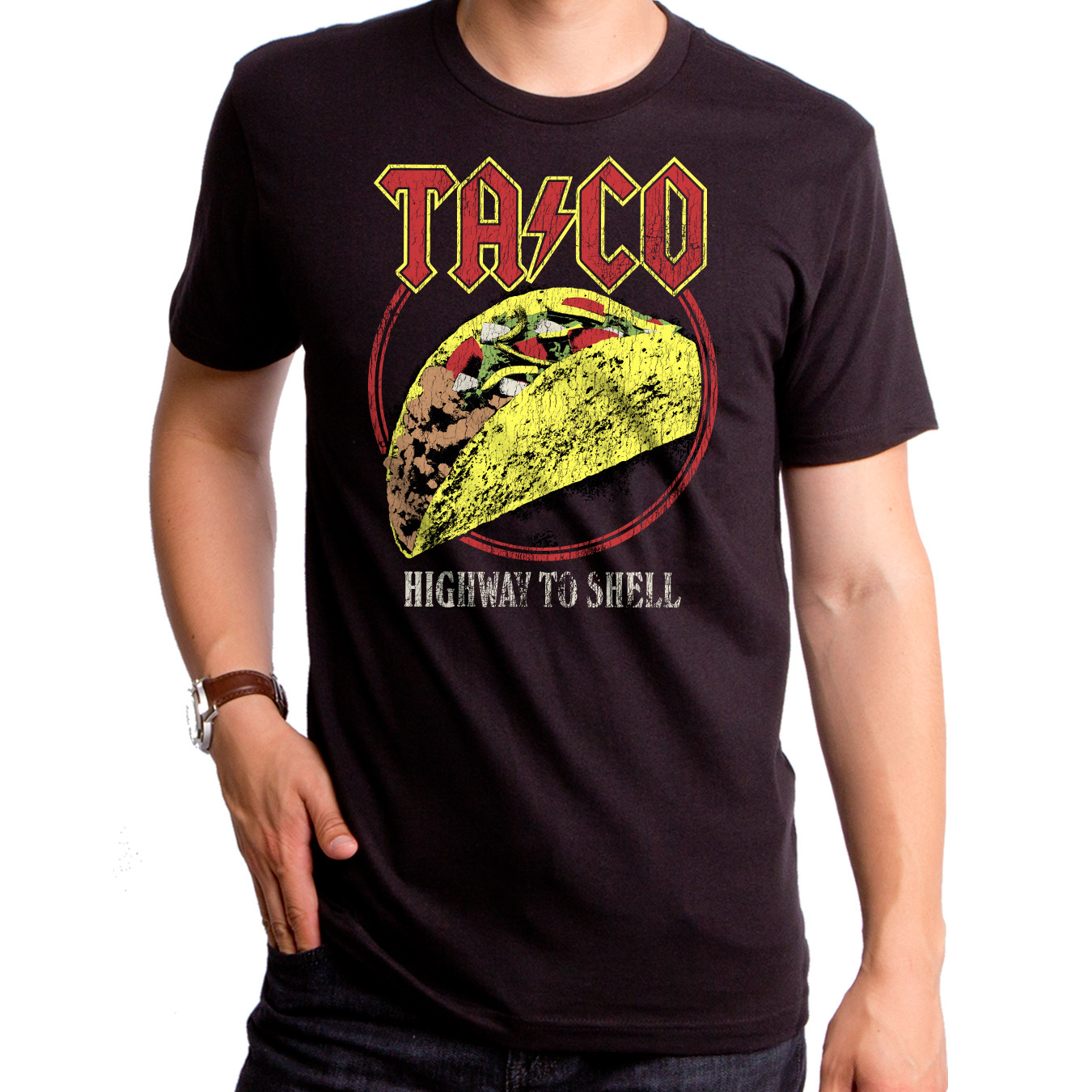 Taco Highway To Shell Adult T-Shirt Black