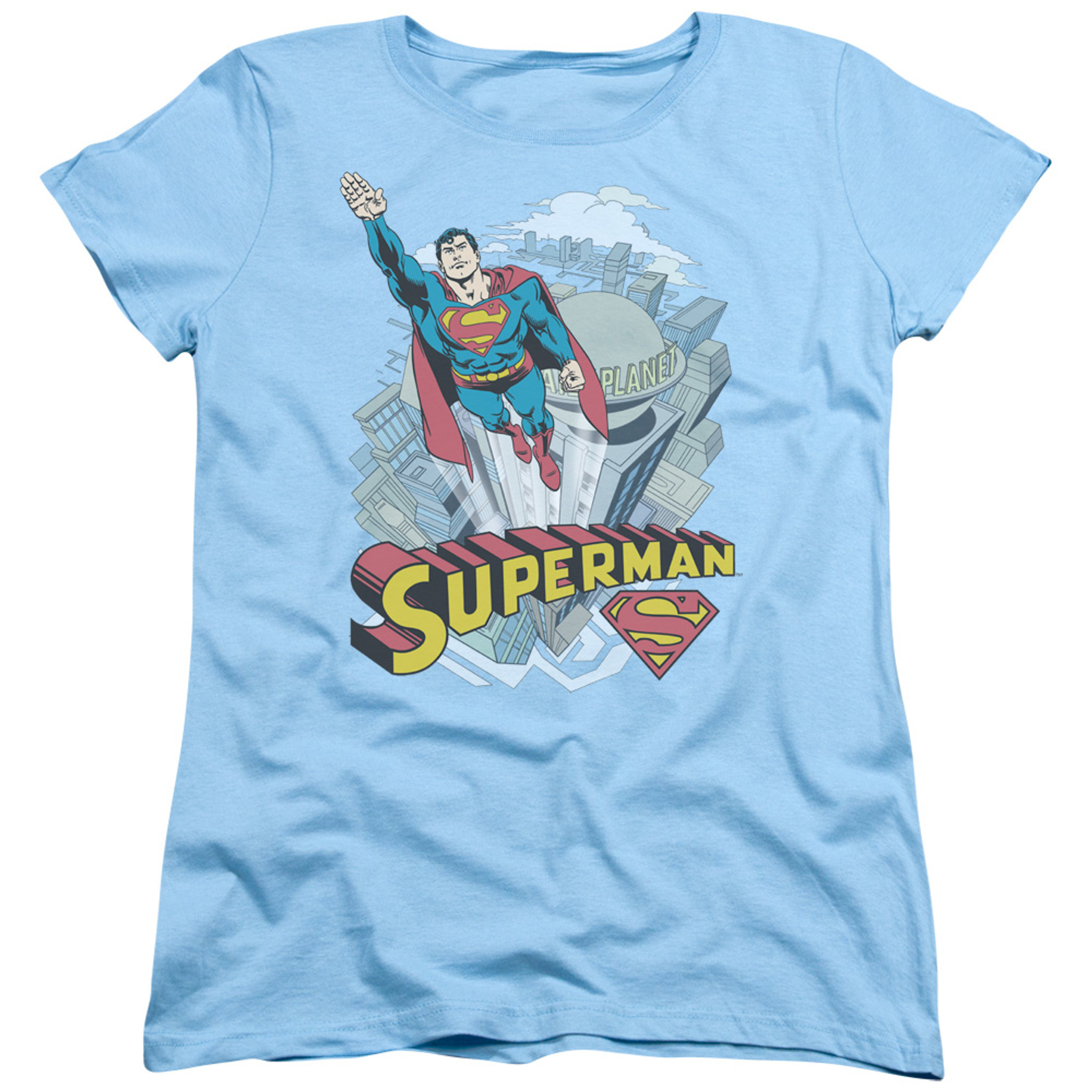 light blue superman t shirt