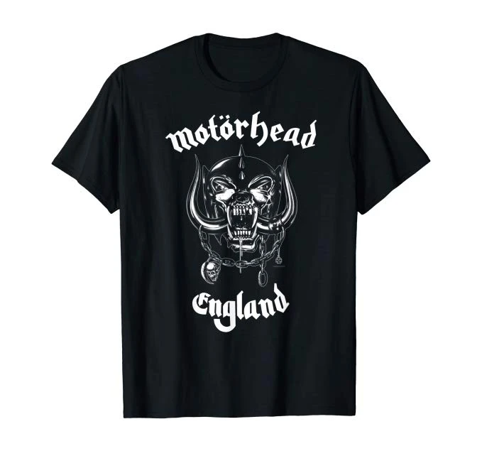 T-shirt Officiel Motorhead England - T-shirt Bande Rock Metal, Manches Courtes, Coton