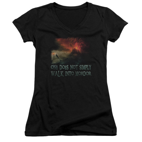 Lord of the Rings Walk In Mordor Junior Women's V-Neck T-Shirt Black