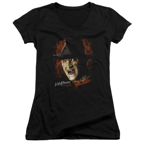 A Nightmare on Elm Street Worst Nightmare Junior Women's V-Neck T-Shirt Black