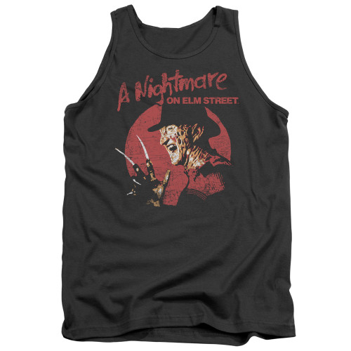 A Nightmare on Elm Street Freddy Circle Adult Tank Top T-Shirt Charcoal A Nightmare on Elm Street Freddy Circle Adult Tank Top T-Shirt Charcoal
