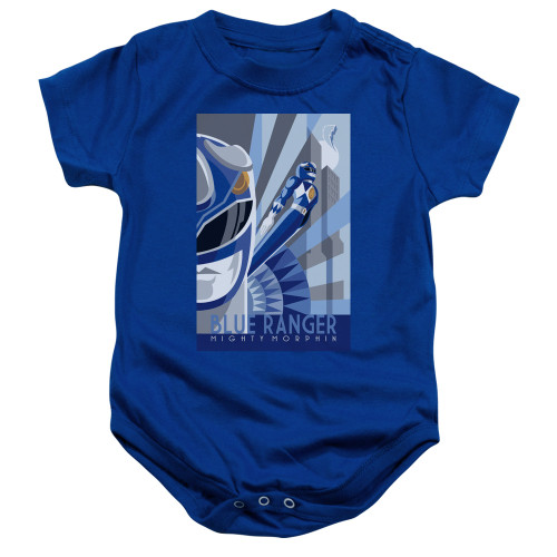 Power Rangers Blue Ranger Deco Baby Onesie T-Shirt Royal Blue