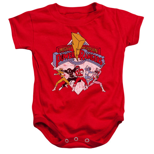 Power Rangers Retro Rangers Baby Onesie T-Shirt Red