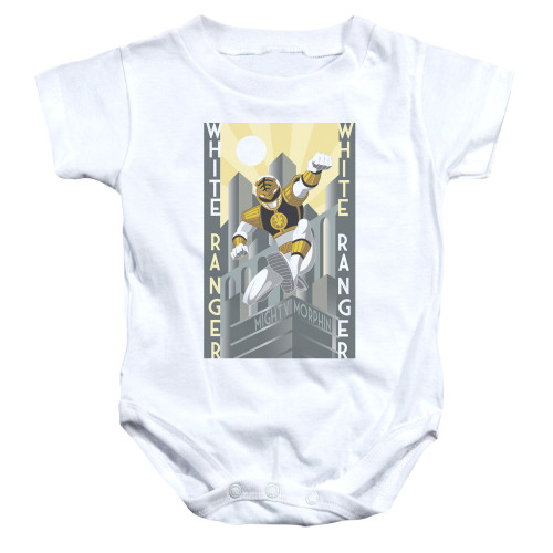 Power Rangers White Ranger Deco Baby Onesie T-Shirt White