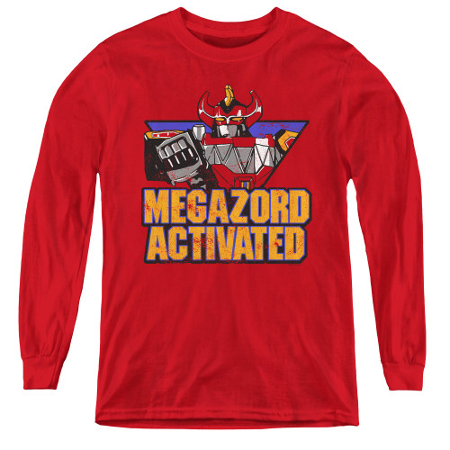 Power Rangers Megazord Activated Youth Long Sleeve T-Shirt Red