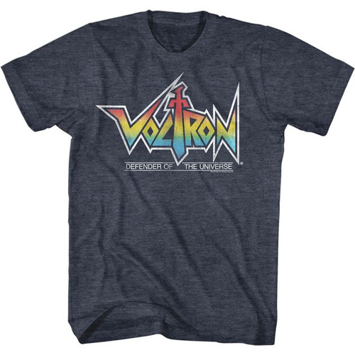 Voltron Rainbow Logo Navy Heather Adult T-Shirt