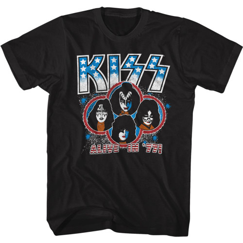 KISS ALIVE IN 77 バンドT バンT M ブラック　キッス KISS Alive in 77 T-Shirt Size XXL Black Concert Tee Shirt